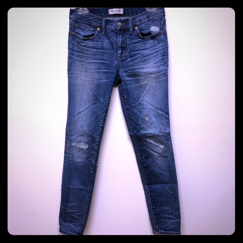 Madewell Blue Distressed Skinny Skinny Jeans